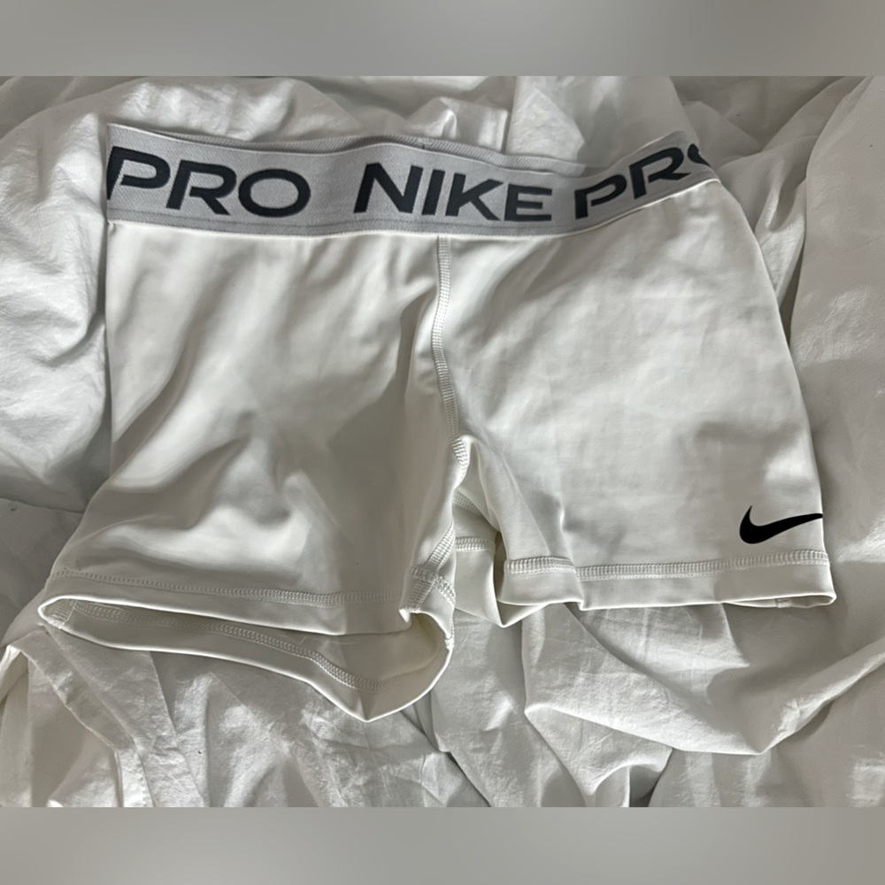 White Nike Pros - Size M